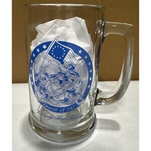 Vintage Disney Liberty Tree Tavern Glass Mug Magic Kingdom Park "Spirit of '76"
